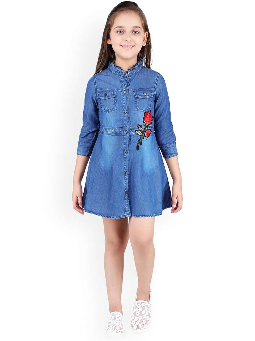Denim one piece myntra online