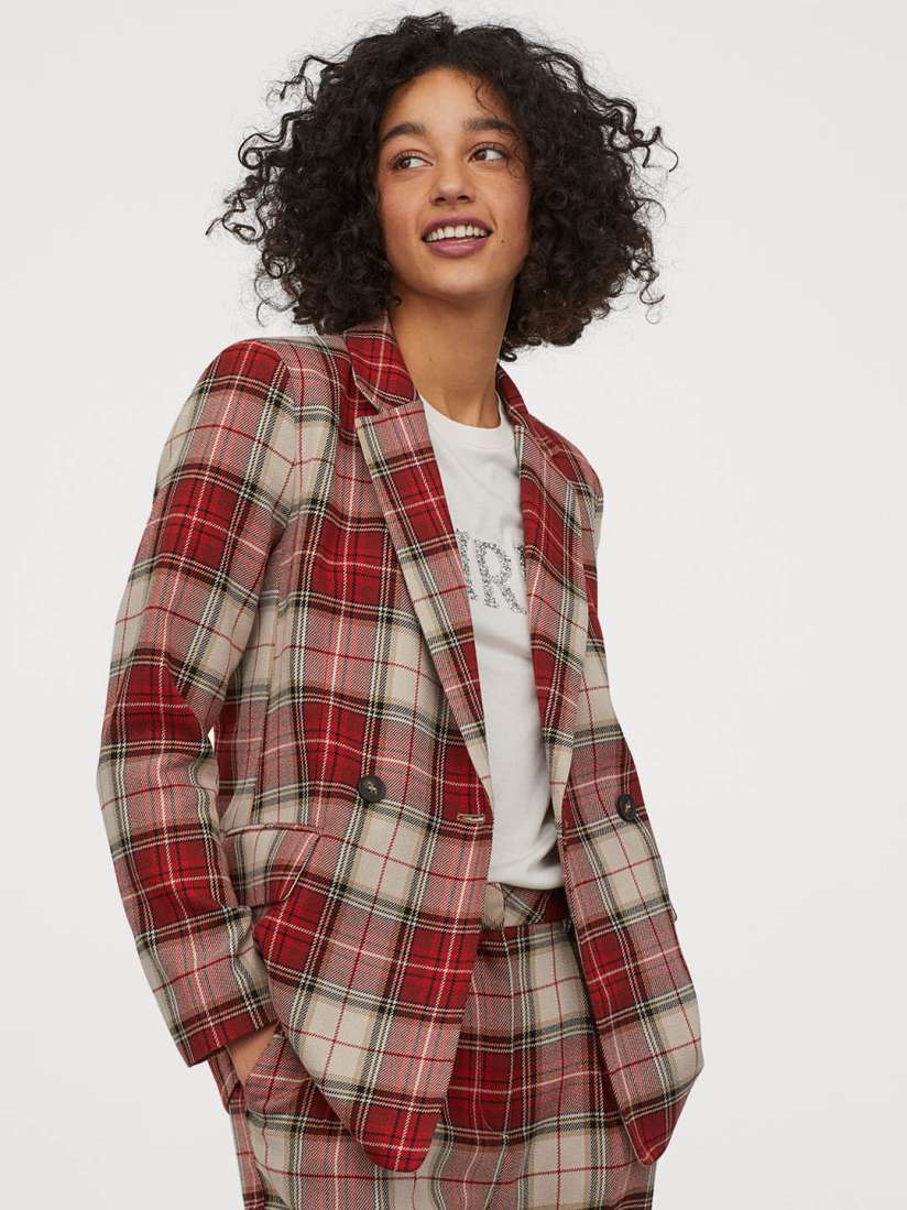 Plaid blazer womens h&m shop