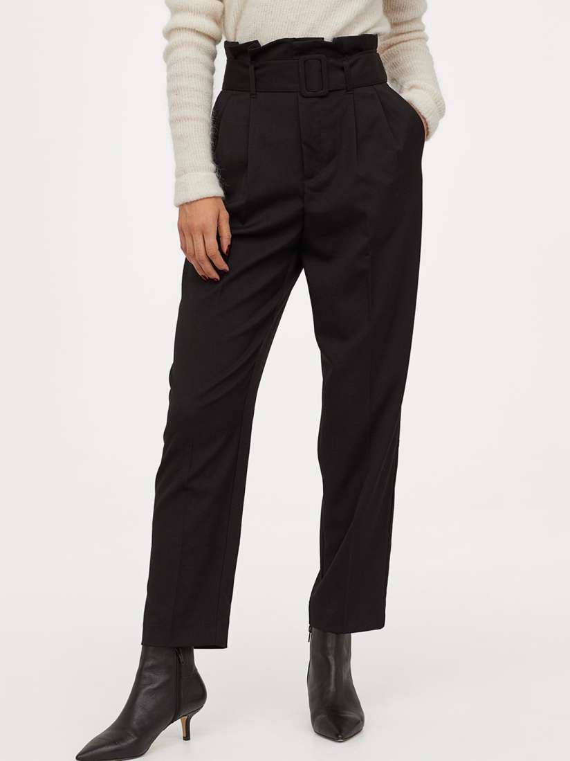 H&m paper bag trousers black clearance