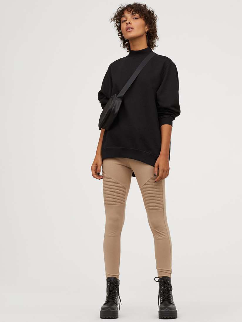 Buy H M Women Beige Jersey Biker Leggings Leggings for Women 11150870 Myntra
