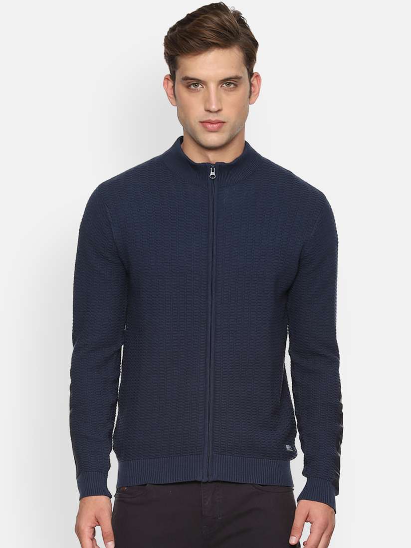 Buy Allen Solly Sport Men Navy Blue Self Design Pullover Sweater Sweaters for Men 11151794 Myntra
