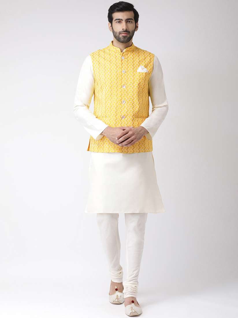 Buy KISAH Men Geometric Printed Kurta Churidar Jacket Set Kurta Sets for Men 11159942 Myntra