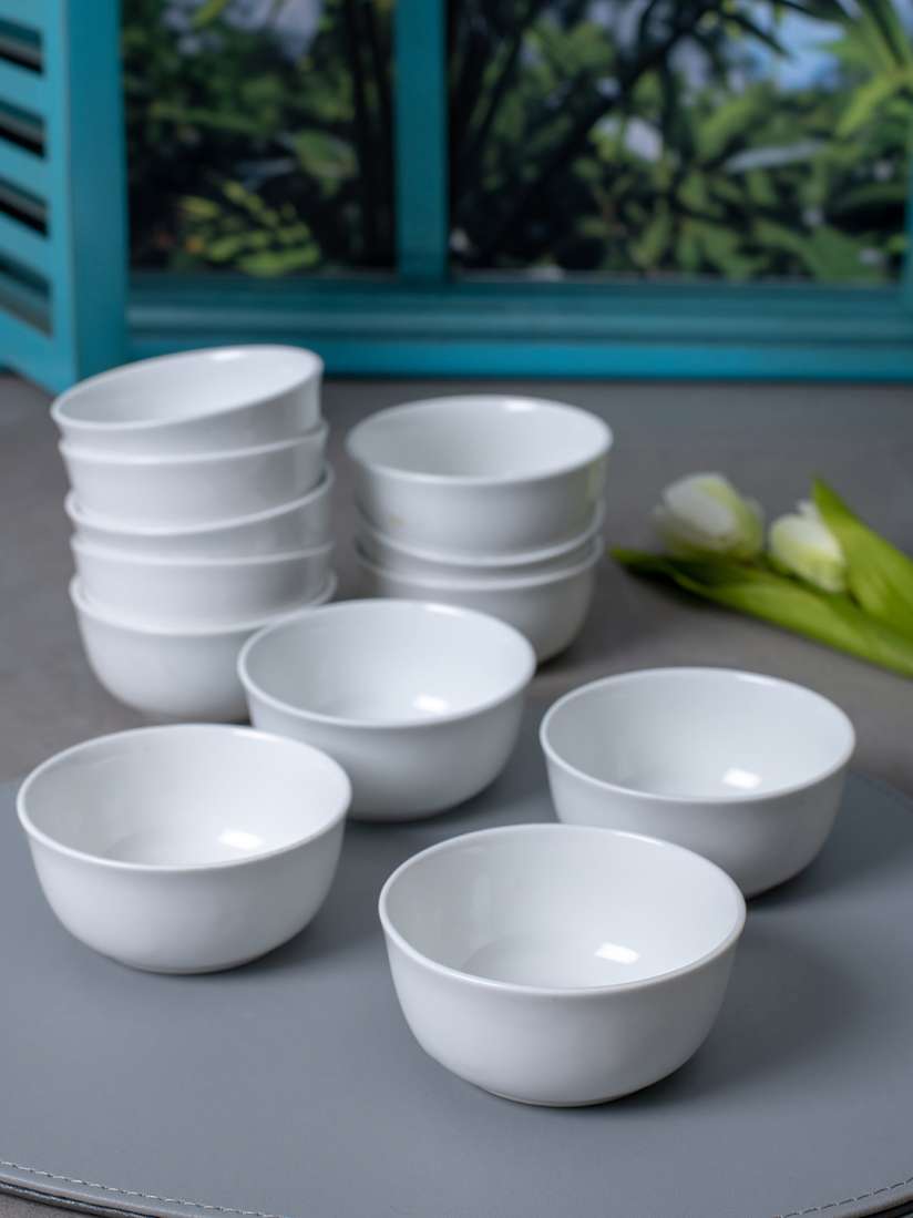 Buy SONAKI White 12 Pieces Solid Bone China Bowls Set Bowl for Unisex 11161748 Myntra