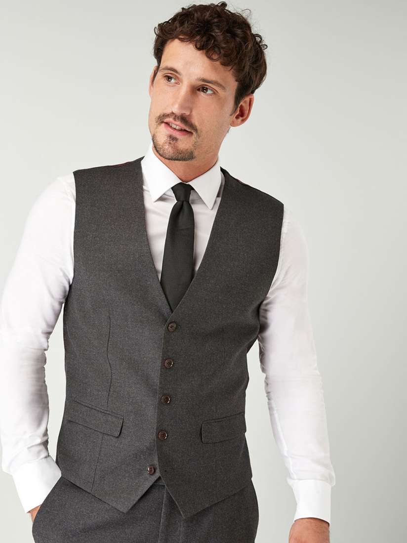 Grey wool waistcoat men's hot sale