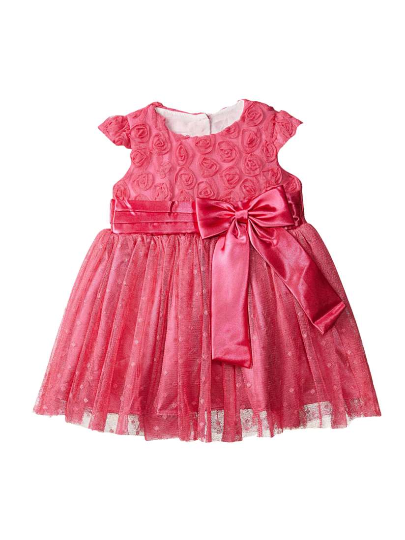 Buy Si Rosa Girls Coral Pink Self Design Fit and Flare Dress Dresses for Girls 11170398 Myntra
