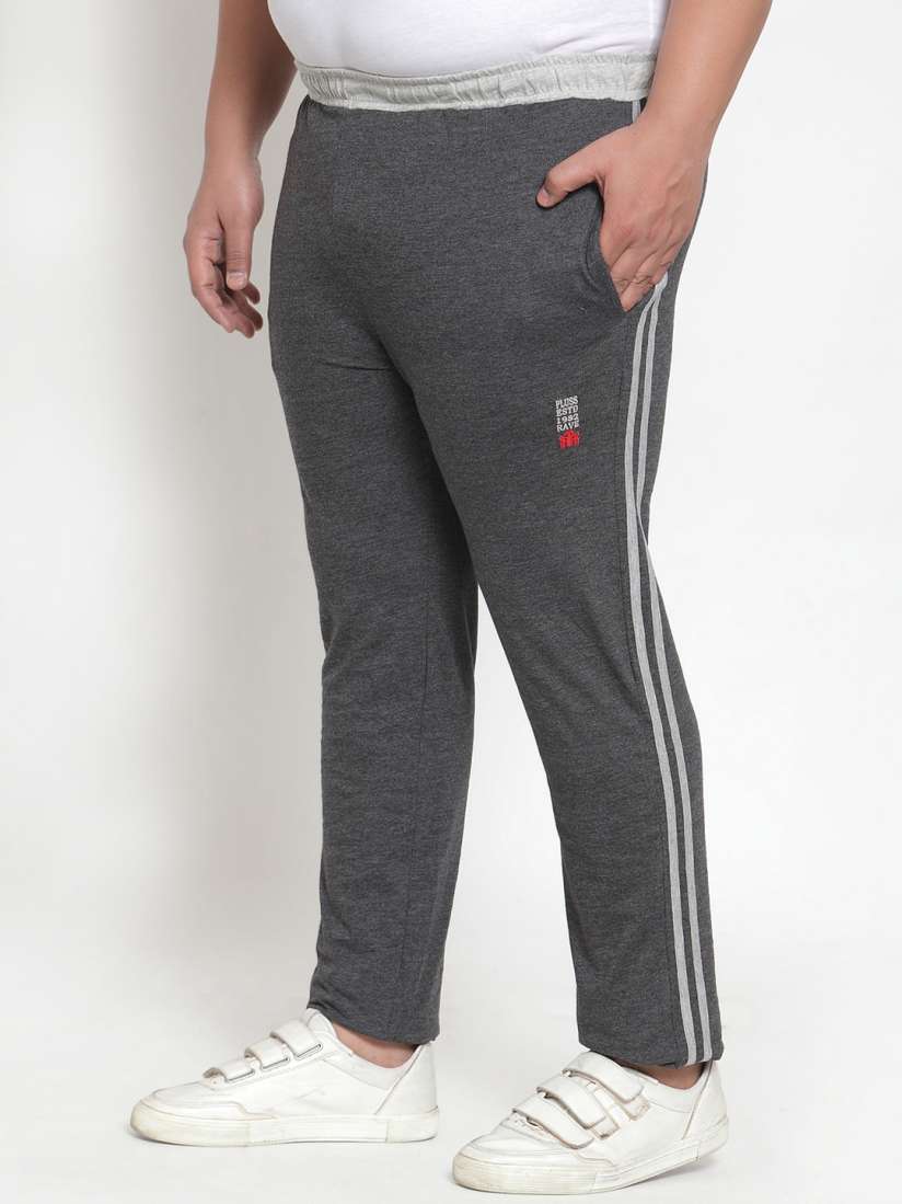 Buy plusS Men Grey Solid Straight Fit Track Pants Track Pants for Men 11181626 Myntra