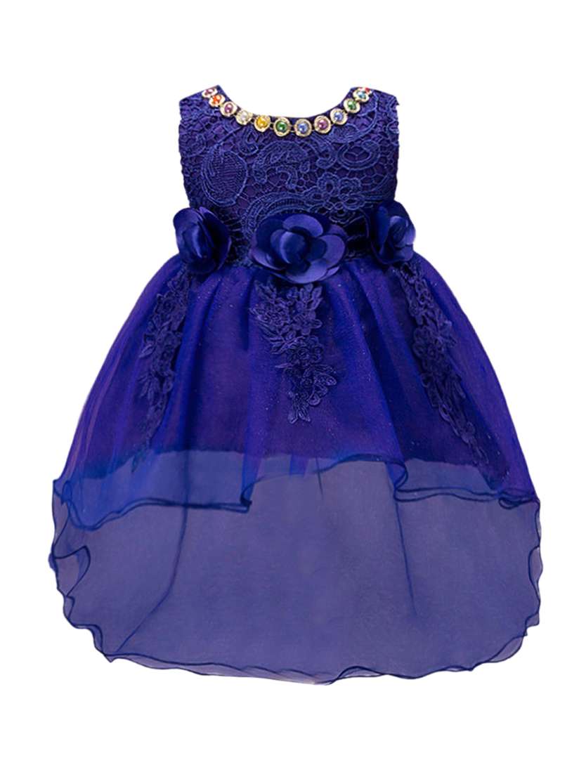 Buy Si Rosa Girls Blue Self Design Fit and Flare Dress Dresses for Girls 11179120 Myntra