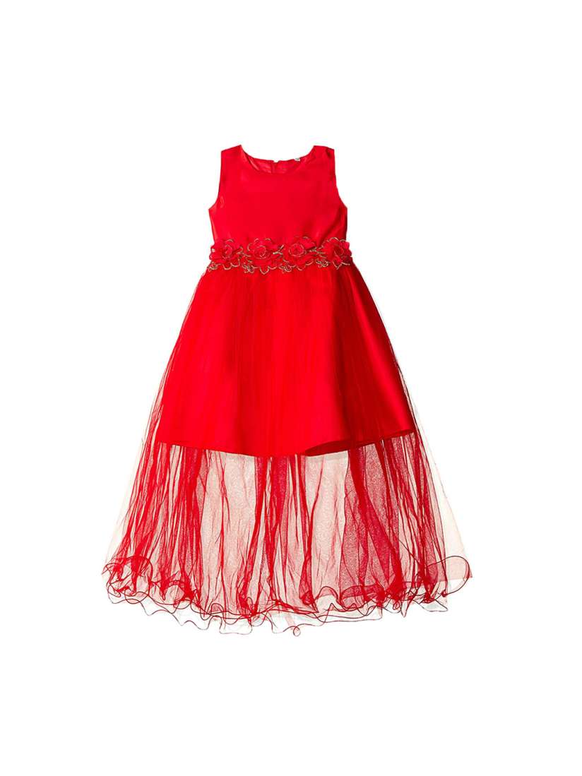 Buy Si Rosa Girls Red Solid Maxi Dress Dresses for Girls 11179402 Myntra