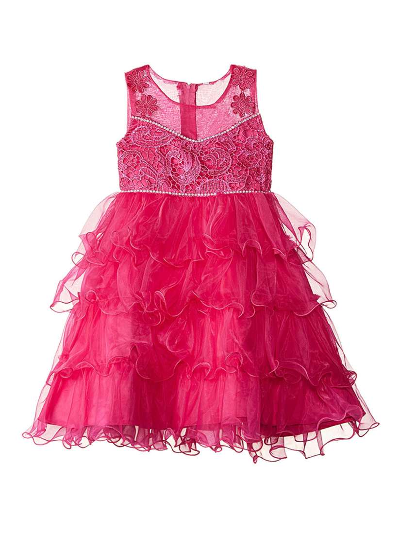 Buy Si Rosa Girls Pink Embroidered Fit and Flare Dress Dresses for Girls 11179474 Myntra
