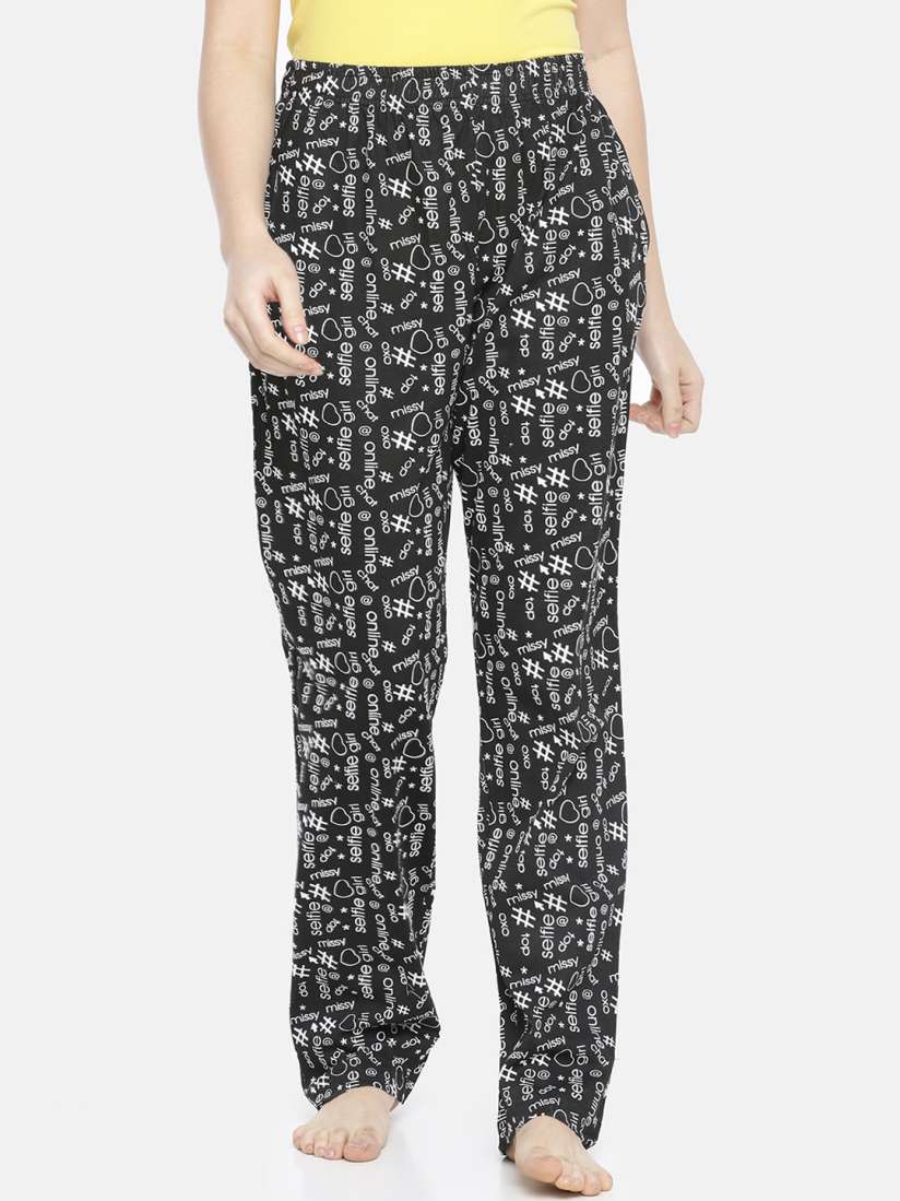 Buy Dollar Missy Women Black White Printed Lounge Pants Lounge Pants for Women 11177298 Myntra