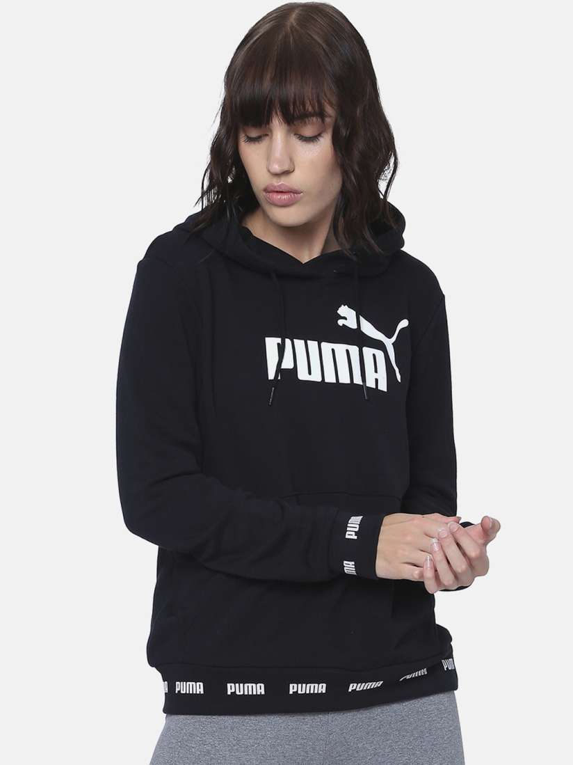 Buy Puma Women Black Printed Hooded Amplified Sweatshirt Sweatshirts for Women 11198860 Myntra