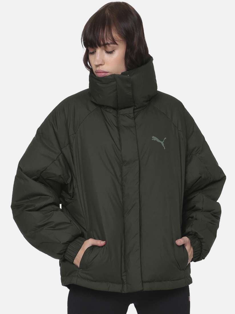 Buy Puma Women Olive Green 480 DOWN JACKET Forest Night Solid Puffer Jacket Jackets for Women 11199814 Myntra