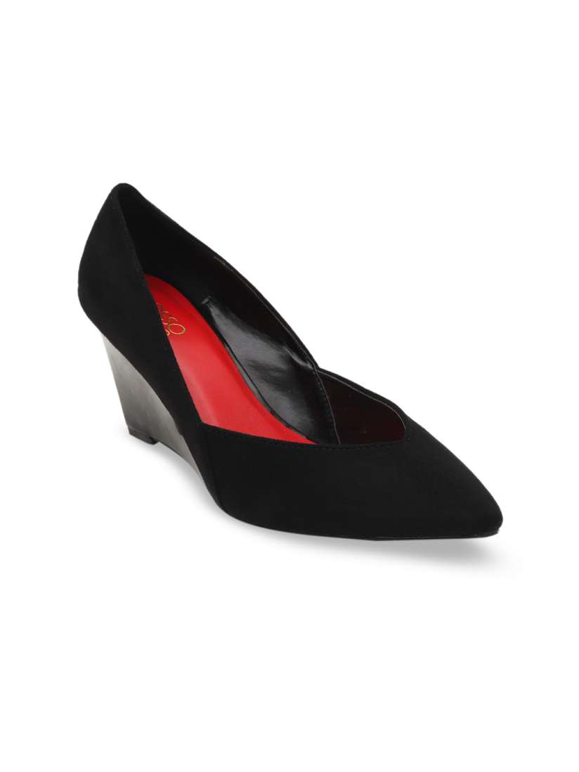 Buy ROSSO BRUNELLO Women Black Solid Pumps Heels for Women 11214820 Myntra