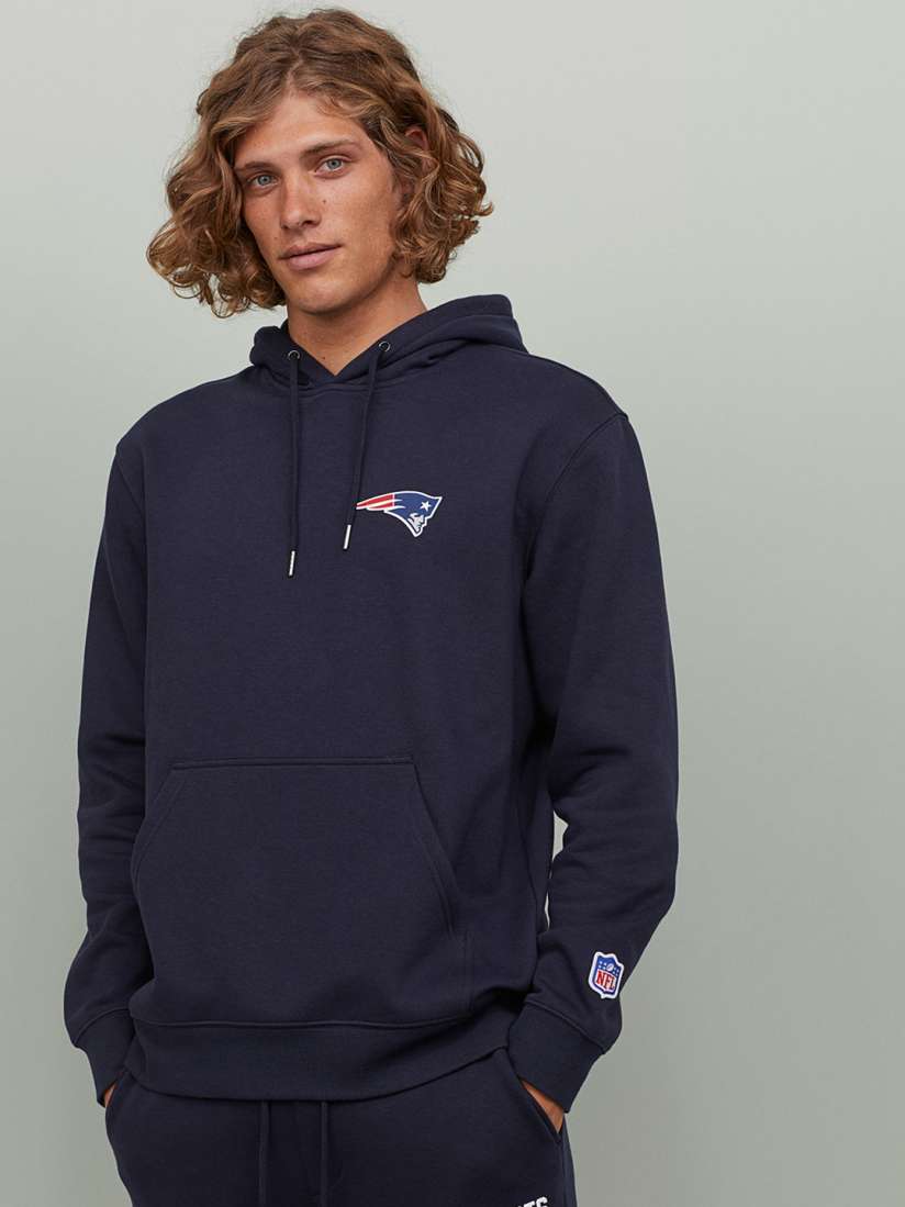 Buy H M Navy Blue Hooded Top With A Motif Sweatshirts for Men 11116222 Myntra
