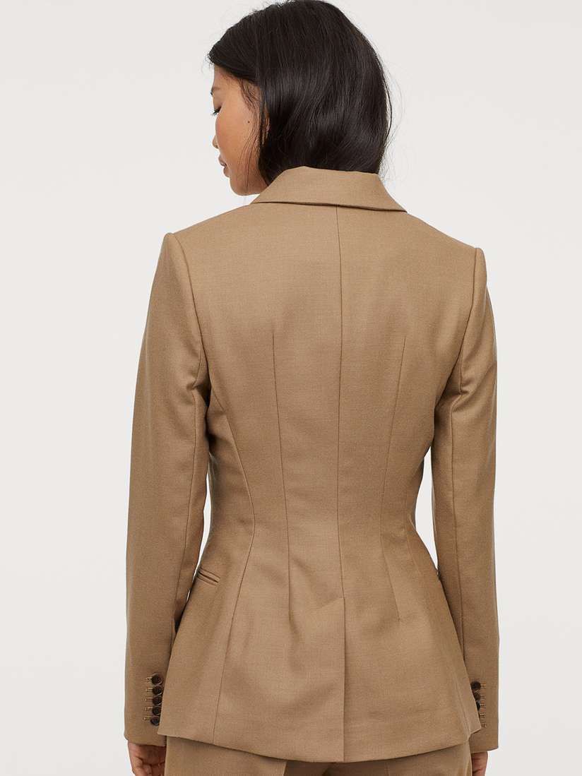 H&m Tan Wool Jacket H&M Beige Fitted Wool Jacket