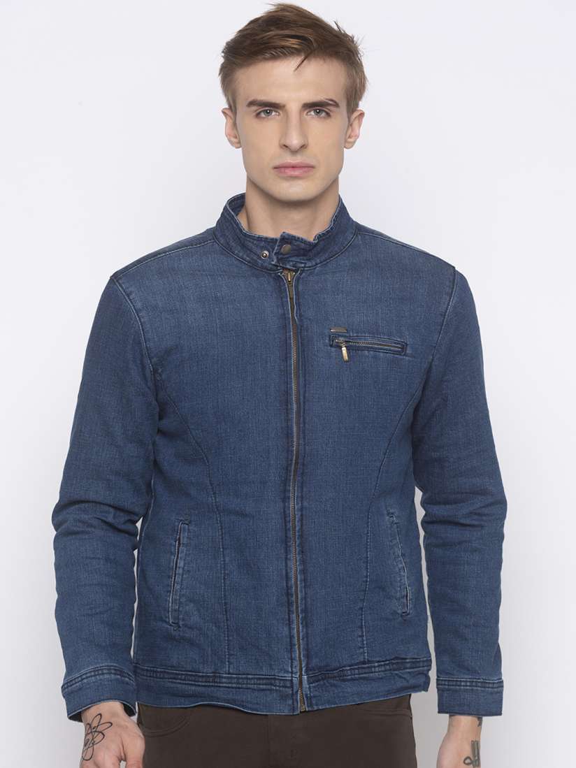 Solid denim jacket outlet