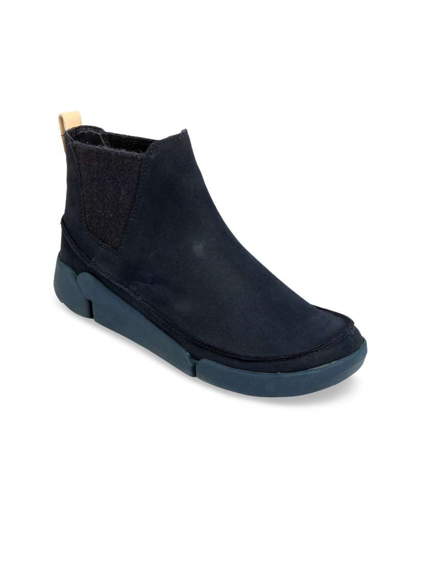 Clarks womens navy boots clearance