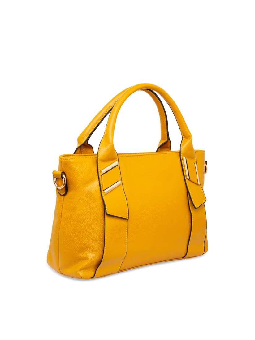 Buy Satchel Bags Yellow Solid Handheld Bag Handbags for Women 8758423 Myntra