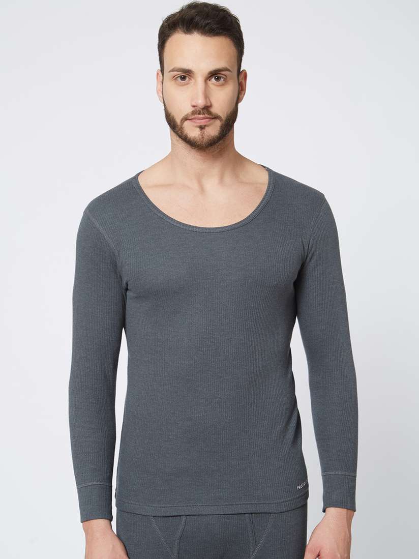 Grey Fruit Of The Loom Thermal Crew Fruit Of The Loom Mens Thermal