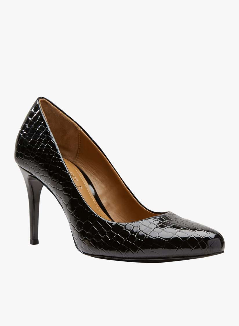 Buy next Black Textured Pumps Heels for Women 8849325 Myntra