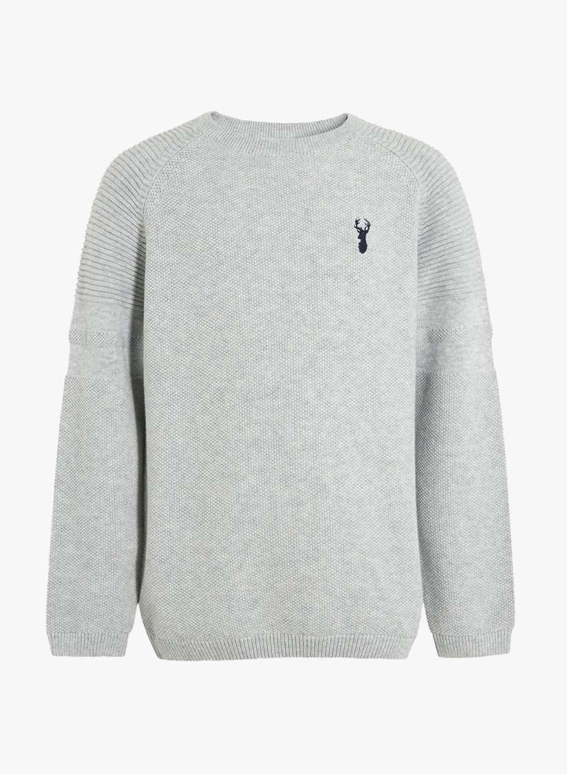 Buy next Boys Grey Melange Solid Pullover Sweater Sweaters for Boys 8851031 Myntra