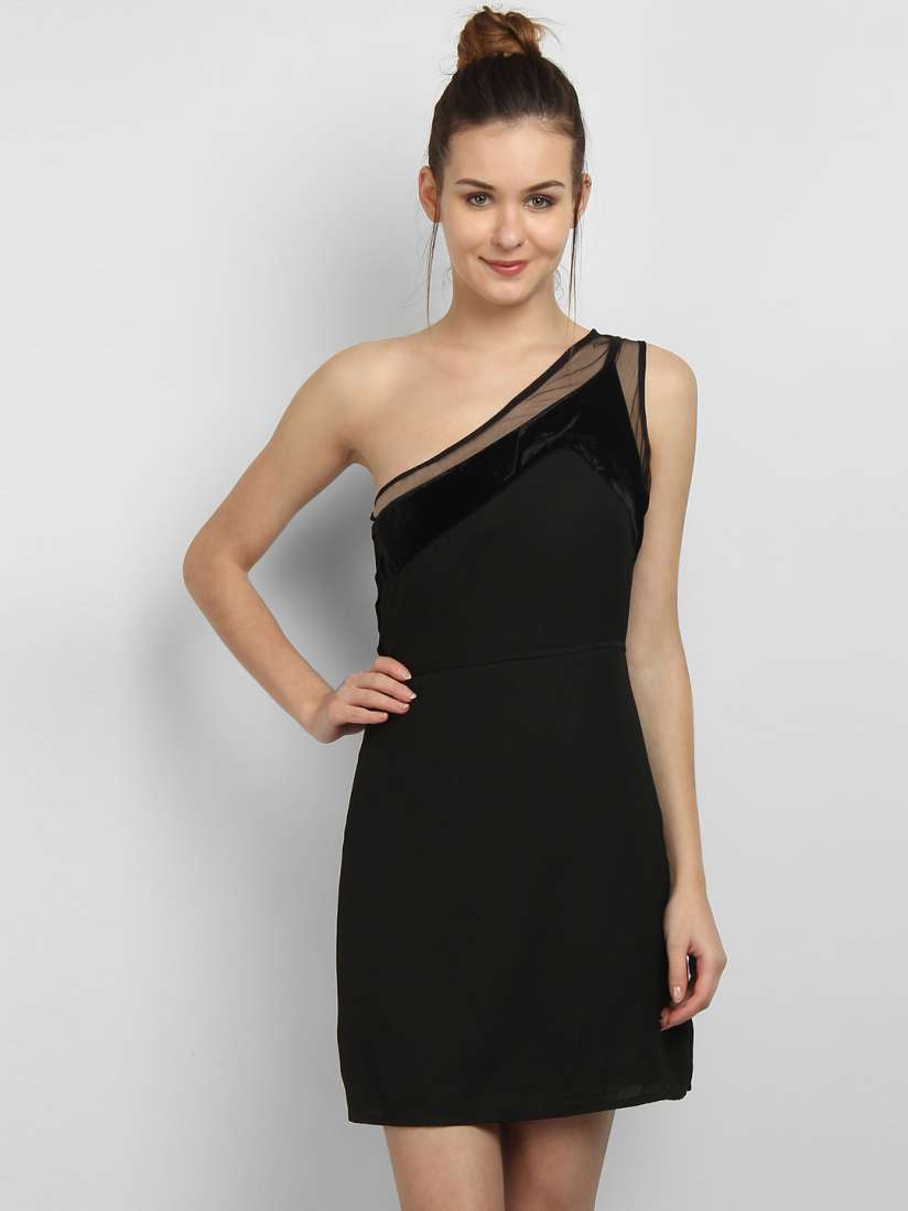 Buy LA LOFT Women Black Solid One Shoulder Sheath Dress Dresses for Women 8795349 Myntra