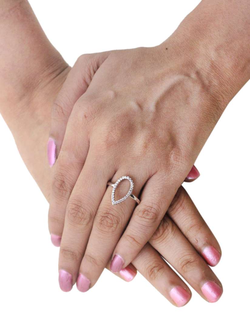 Buy Sia Art Jewellery Women Silver Plated CZ Studded Finger Ring Ring for Women 8863441 Myntra