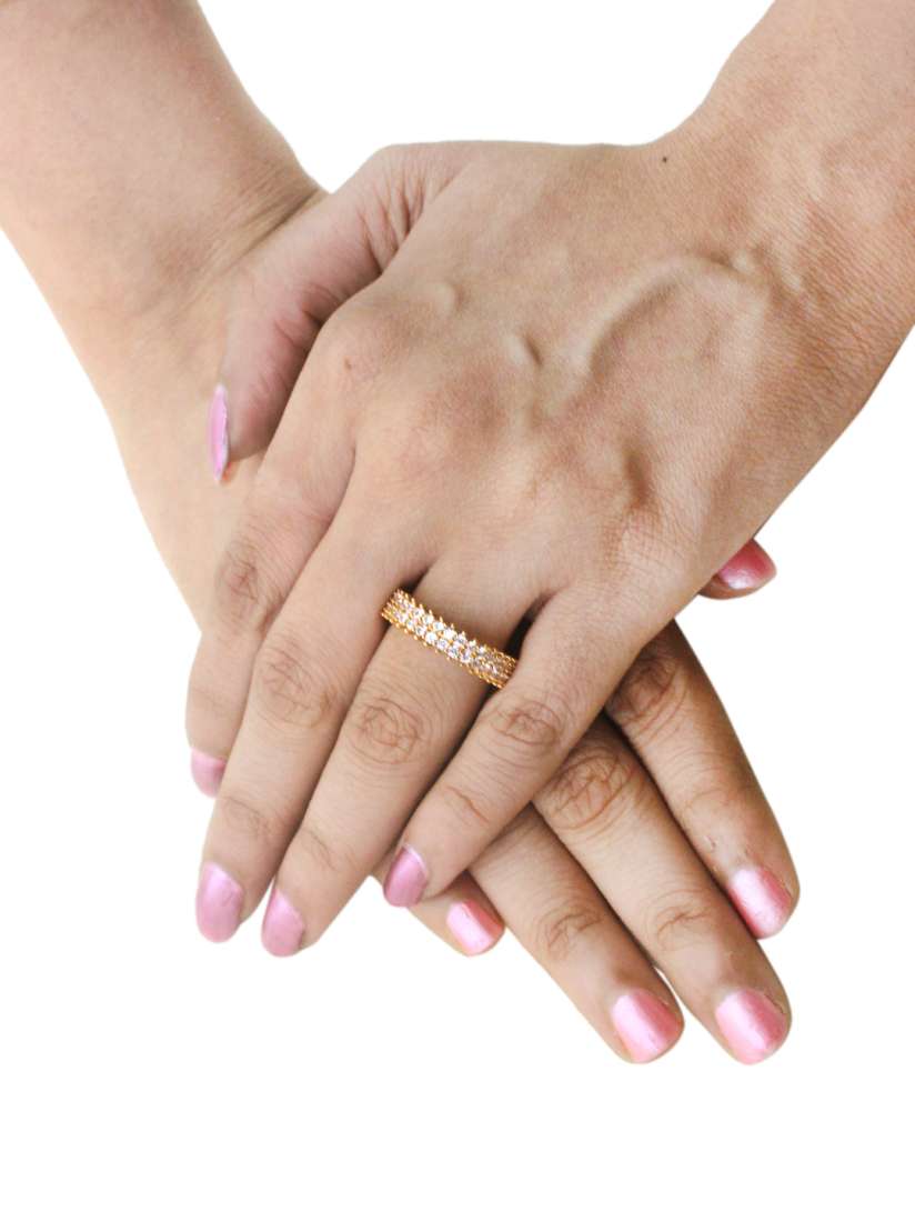 Buy Sia Art Jewellery Women Gold Plated CZ Studded Finger Ring Ring for Women 8863461 Myntra