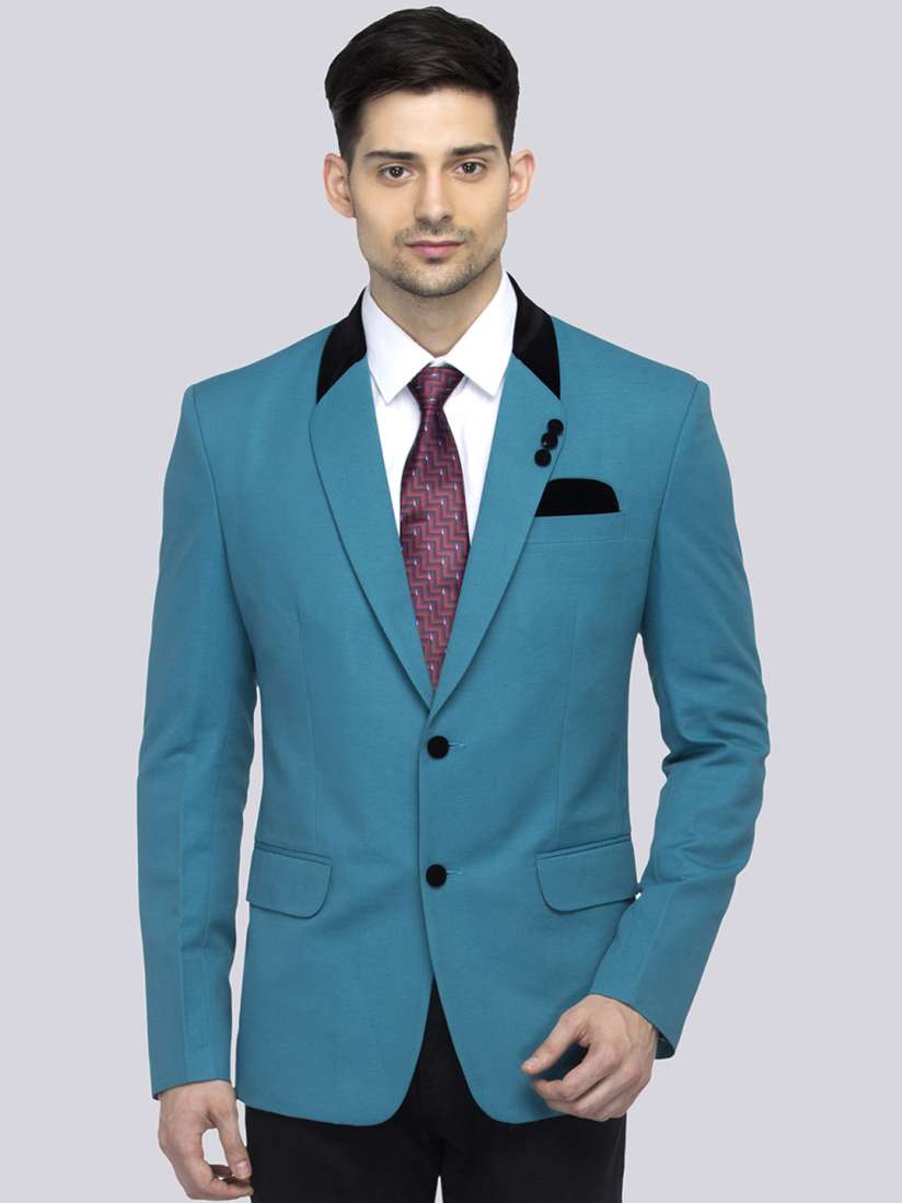 Buy FAVOROSKI Men Teal Blue Solid Slim Fit Single Breasted Blazer Blazers for Men 8907443 Myntra