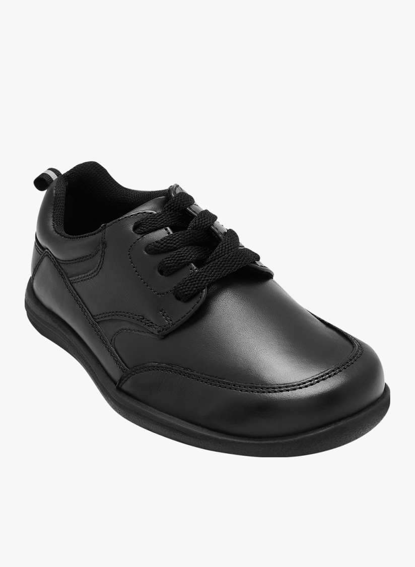 Boys black leather sneakers hotsell