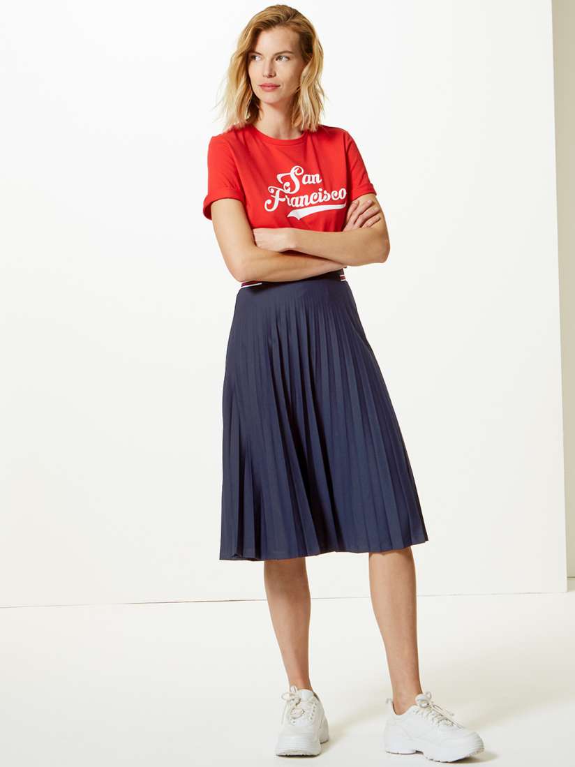 Buy Marks Spencer Women Navy Blue Flared Skirt Skirts for Women 8709637 Myntra