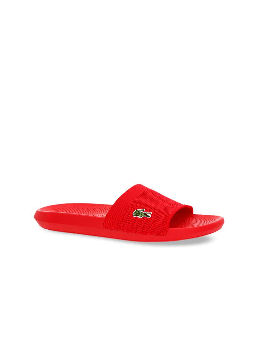 Buy Lacoste Men Red Self Design Slip-On - Flip Flops for Men 9121969 |  Myntra