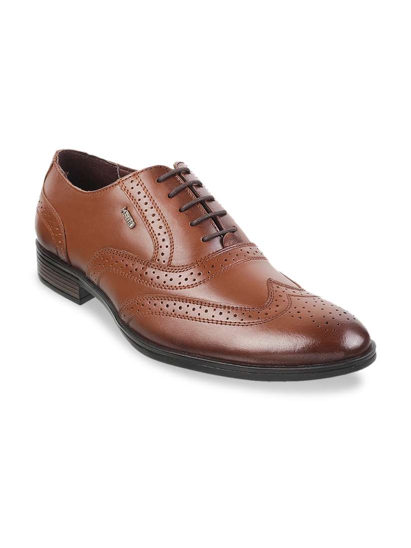 Buy Metro Men Tan Brown Leather Formal Shoes Formal Shoes for Men 8979697 Myntra