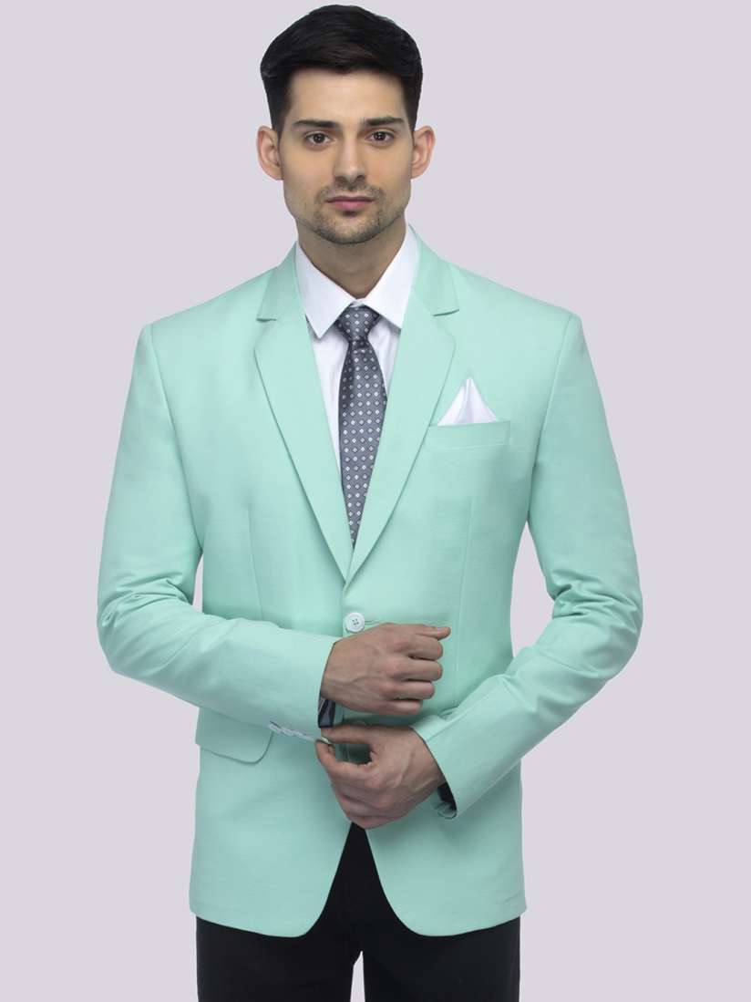 Buy FAVOROSKI Men Sea Green Solid Slim Fit Single Breasted Blazer Blazers for Men 8983669 Myntra