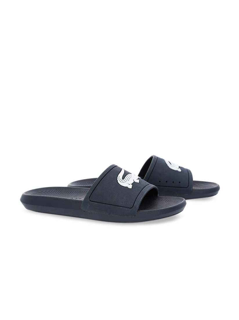 Mens navy lacoste sliders cheap