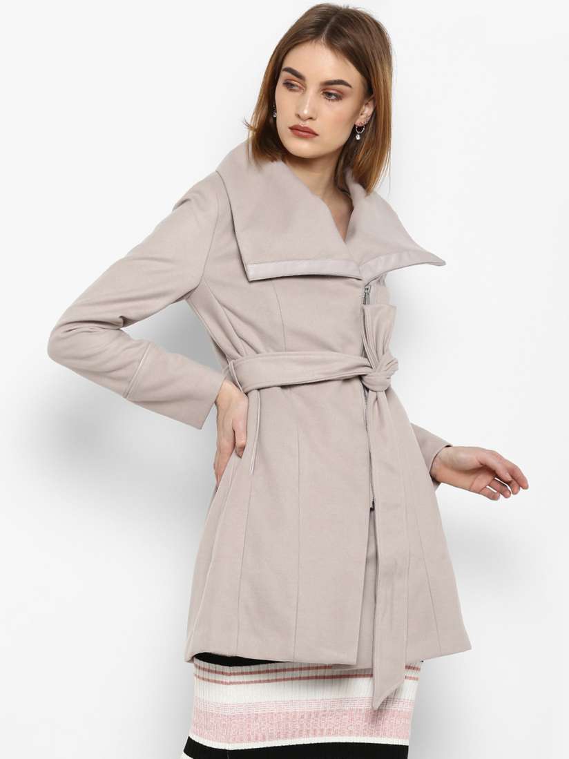 Buy Forever New Women White Funnel Neck Coat Coats for Women 9256157 Myntra