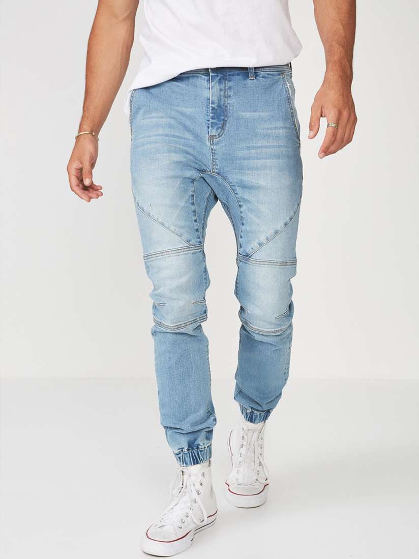 Buy COTTON ON Men Blue Jogger Mid Rise Clean Look Jeans Jeans for Men 9257313 Myntra