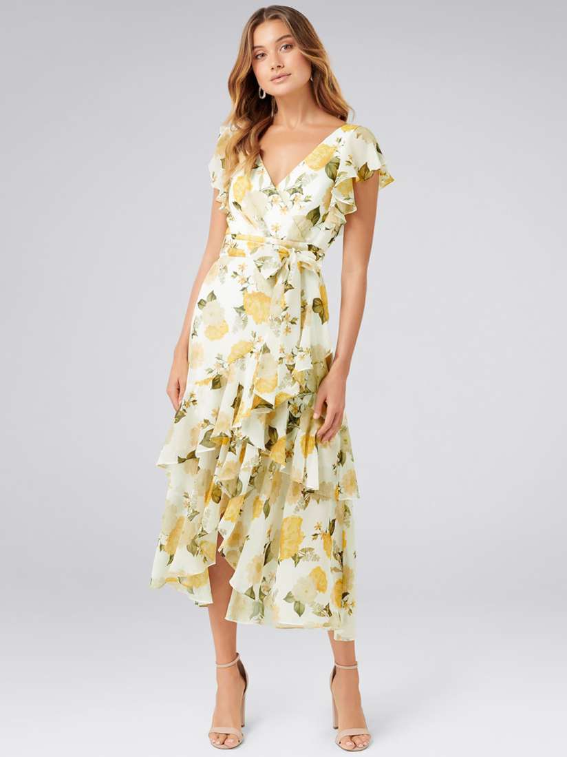 Buy Forever New Women White Yellow Printed Wrap Dress Dresses for Women 9887017 Myntra