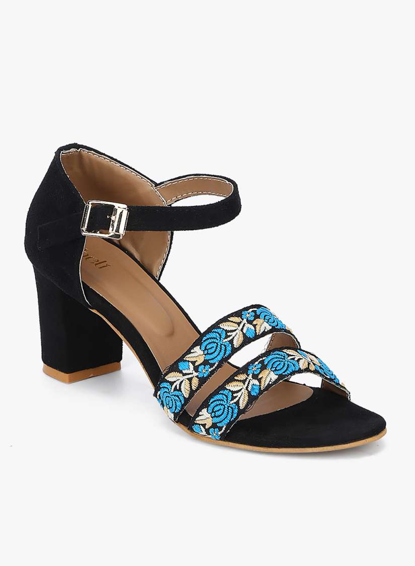 Buy Beli Women Black Blue Woven Design Heels Heels for Women 10001097 Myntra