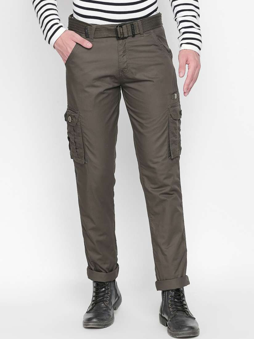 Buy beevee Men Olive Green Regular Fit Solid Regular Trousers Trousers for Men 9971657 Myntra
