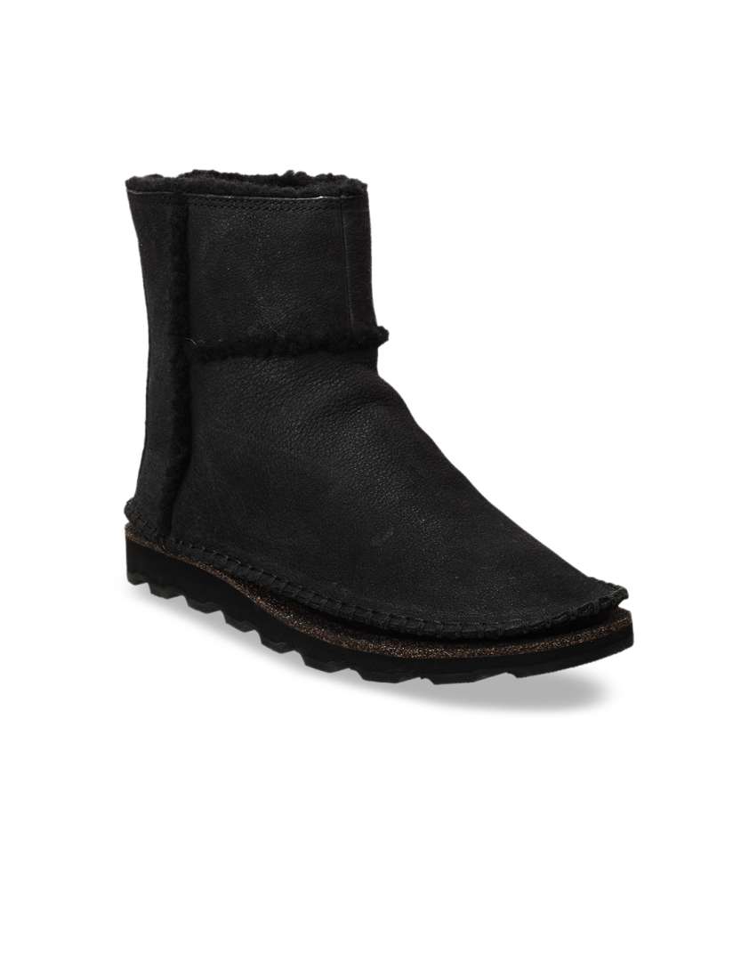 Buy Clarks Women Black Leather Flat Boots Boots for Women 9989465 Myntra