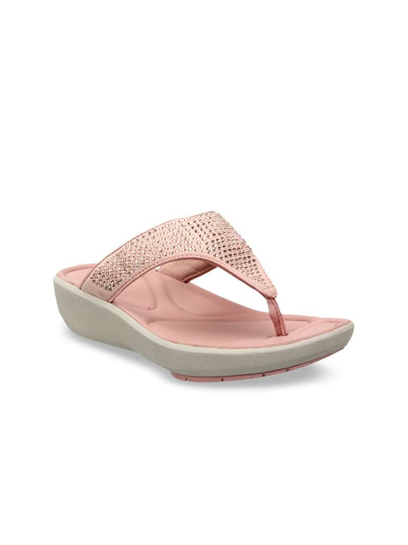 Buy Clarks Women Pink Self Design Thong Flip Flops Flip Flops for Women 9989539 Myntra