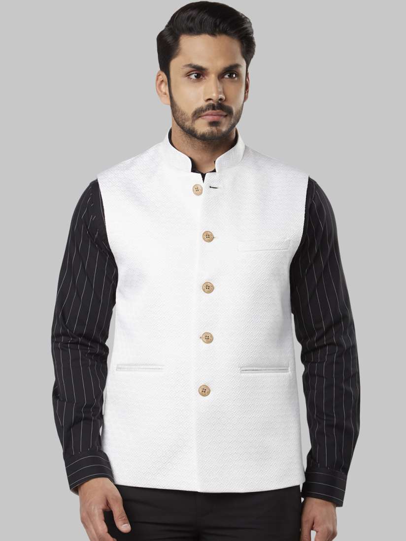 Buy Raymond Men White Solid Woven Nehru Jacket Nehru Jackets for Men 10001133 Myntra