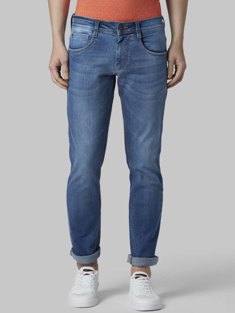 Buy Park Avenue Men Blue Tapered Fit Mid Rise Clean Look Stretchable Jeans Jeans for Men 10028819 Myntra