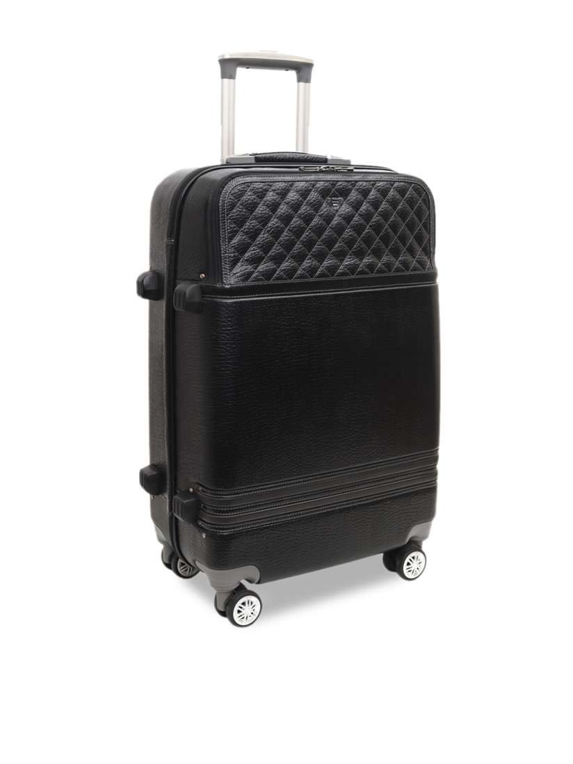 Buy Da Milano Unisex Black Textured Large Trolley Bag Trolley Bag for Unisex 10027499 Myntra