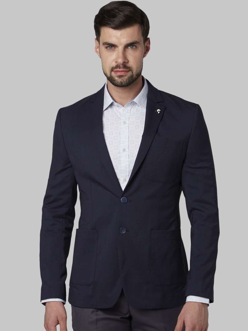 Buy Park Avenue Men Blue Solid Super Slim Fit Single Breasted Blazer Blazers for Men 10050247 Myntra