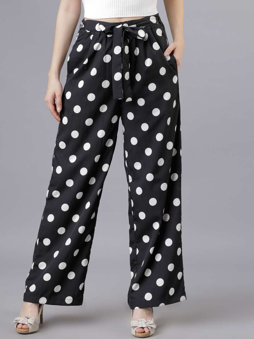 Buy Tokyo Talkies Women Black White Printed Wide Leg Palazzos Palazzos for Women 10051313 Myntra