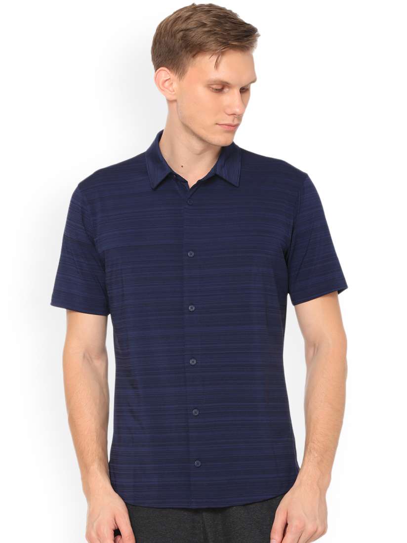 Buy Puma Men Blue Striped Breezer Shirt Peacoat Shirt Shirts for Men 10065745 Myntra