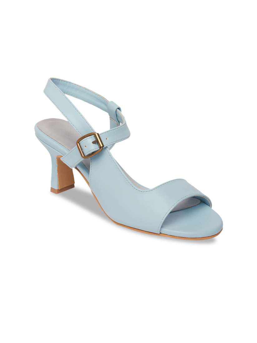 Buy The Label Life Women Blue Solid Sandals Heels for Women