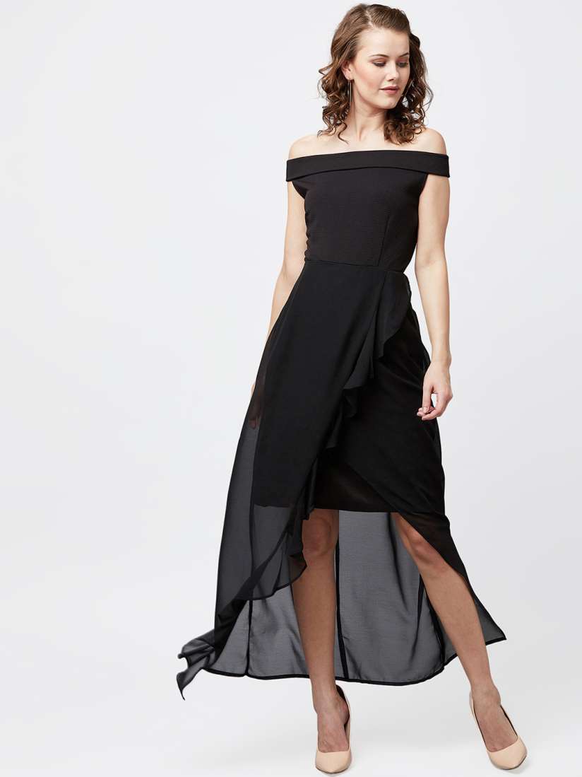 Myntra black maxi dress store
